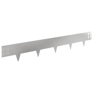vidaXL Bordure de Pelouse 50 pc 100 x 15 cm Acier Argent&eacute;