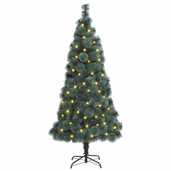 vidaXL Sapin de No&euml;l artificiel pr&eacute;-&eacute;clair&eacute; Vert 180 cm PET