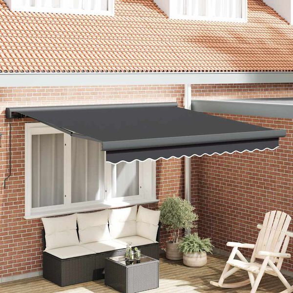 vidaXL Auvent r&eacute;tractable anthracite 3x2,5 m tissu et aluminium