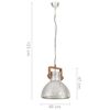 vidaXL Lampe suspendue industrielle 25 W Argent&eacute; Rond 40 cm E27