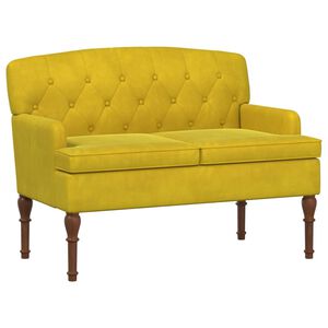 vidaXL Canap&eacute; love seat avec capitonnage en boutons Jaune clair