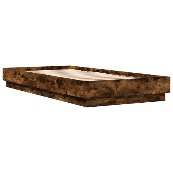 vidaXL Cadre de lit sans matelas ch&ecirc;ne fum&eacute; 100x200 cm bois ing&eacute;nierie