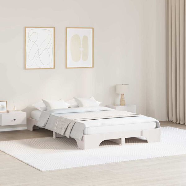 vidaXL Cadre de lit Blanc 140 x 190 cm Pin massif