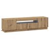vidaXL Meuble TV LED Ch&ecirc;ne artisanal Bois d'ing&eacute;nierie