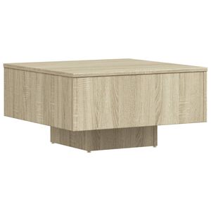 vidaXL Table basse ch&ecirc;ne sonoma 60x60x31,5 cm bois d'ing&eacute;nierie