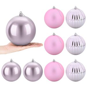 vidaXL Ensemble de boules de No&euml;l XL 9 pc Rose &Oslash; 15 cm Plastique