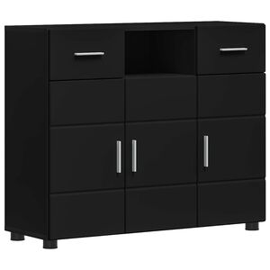 vidaXL Cabinet en Bois Noir 88,5 x 30,5 x 73 cm Bois d'ing&eacute;nierie