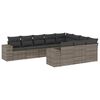 vidaXL Salon de jardin avec coussins 10 pcs gris r&eacute;sine tress&eacute;e