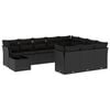 vidaXL Salon de jardin 11 pcs avec coussins noir r&eacute;sine tress&eacute;e