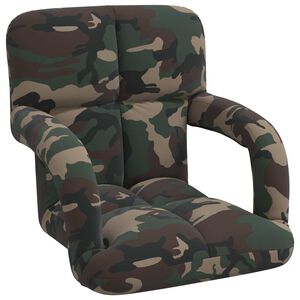 vidaXL Fauteuil de sol ajustable Vert arm&eacute;e 58 x 62 x 58 cm Tissu