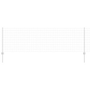 vidaXL Cl&ocirc;ture Euro avec poteau 25 x 0,8 m Acier galvanis&eacute; Argent&eacute;