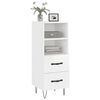 vidaXL Buffet Blanc brillant 34,5x34x90 cm Bois d'ing&eacute;nierie