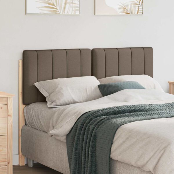 vidaXL T&ecirc;te de lit capitonn&eacute;e Marron et Taupe 120 cm Pin massif