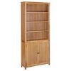 vidaXL Biblioth&egrave;que avec 2 portes 90x30x200 cm Bois de ch&ecirc;ne massif