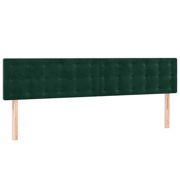 vidaXL T&ecirc;tes de lit Vert fonc&eacute; 180x5x78/88 cm Velours