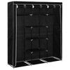 vidaXL Armoire avec compartiments et barres Noir 150x45x175 cm Tissu