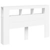 vidaXL T&ecirc;te de lit &agrave; LED blanc 160x18,5x103,5 cm bois d'ing&eacute;nierie