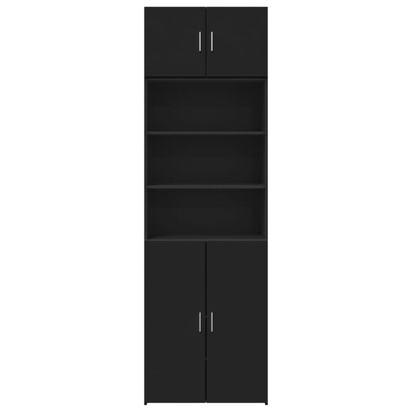 vidaXL Armoire de rangement noir 70x42,5x225 cm bois d'ing&eacute;nierie