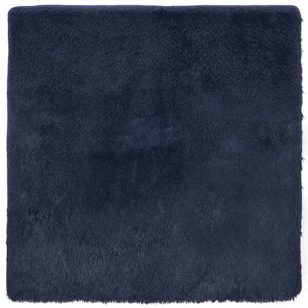 vidaXL Tapis shaggy à poils longs NAVARRA bleu marine 160x160 cm