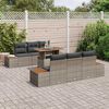 vidaXL Ensemble de canapé de jardin 7 pcs Gris Poly rotin