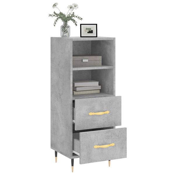 vidaXL Buffet Gris b&eacute;ton 34,5x34x90 cm Bois d'ing&eacute;nierie