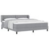 vidaXL Lit &agrave; ressorts avec matelas Gris clair 180 x 200 cm tissu