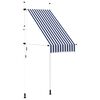 vidaXL Auvent r&eacute;tractable manuel 100 cm Rayures bleues et blanches