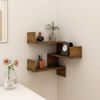 vidaXL &Eacute;tag&egrave;re d'angle murale Ch&ecirc;ne fum&eacute; 40x40x50 cm Bois d'ing&eacute;nierie