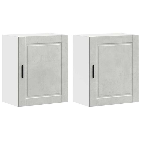 vidaXL Armoires murales de cuisine 2 pcs Porto gris b&eacute;ton