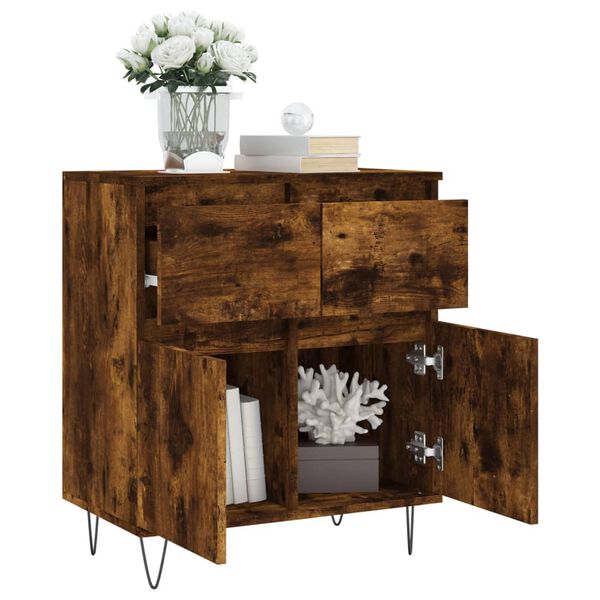 vidaXL Buffet Ch&ecirc;ne fum&eacute; 60x35x70 cm Bois d'ing&eacute;nierie