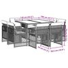 vidaXL Ensemble &agrave; manger de jardin et coussins 9 pcs gris clair rotin