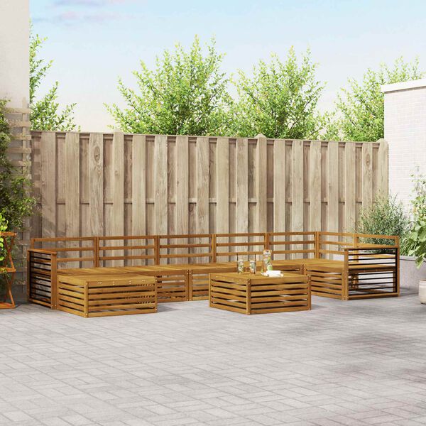 vidaXL Ensembles de canap&eacute;s 8 pcs Naturel Bois d'Acacia Massif
