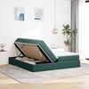 vidaXL Lit avec rangement et matelas Vert fonc&eacute; 200 x 200 cm Velours