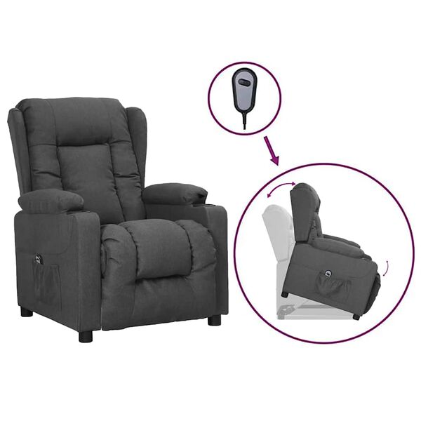 vidaXL Fauteuil Gris fonc&eacute; Tissu
