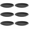 vidaXL Plateau &agrave; fleurs rond 6 pcs Noir &Oslash; 19 x 2 cm Plastique