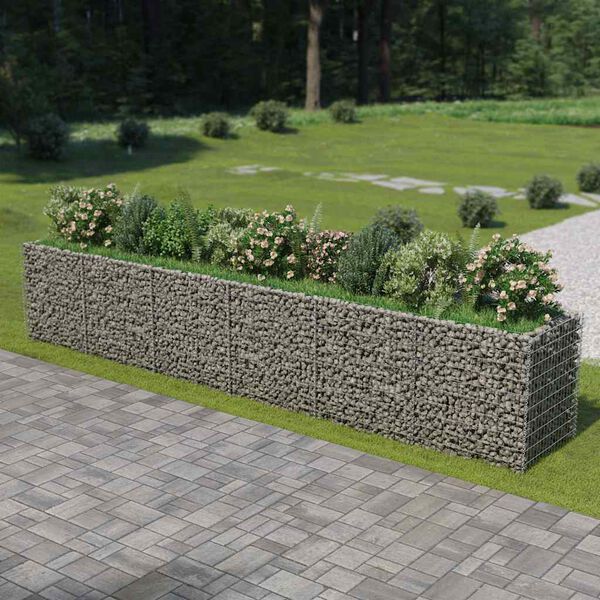 vidaXL Lit surélevé à gabion Acier galvanisé 540x90x100 cm