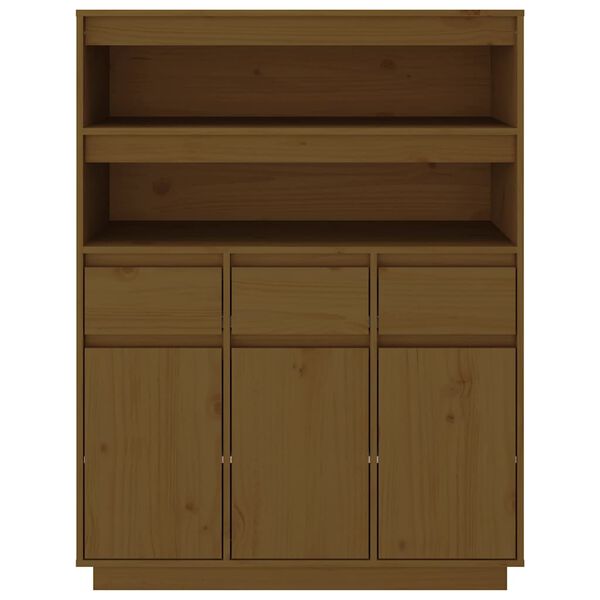 vidaXL Buffet haut Marron miel 89x40x116,5 cm Bois massif de pin
