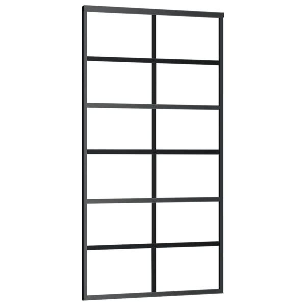 vidaXL Porte coulissante Verre ESG et aluminium 102x205 cm Noir