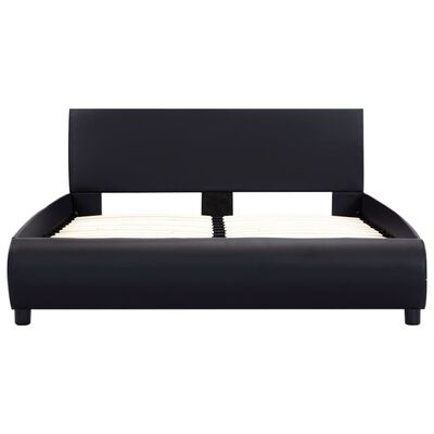 vidaXL Cadre de lit Noir Similicuir 140x200 cm