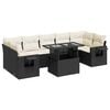 vidaXL Salon de jardin 8 pcs avec coussins noir r&eacute;sine tress&eacute;e