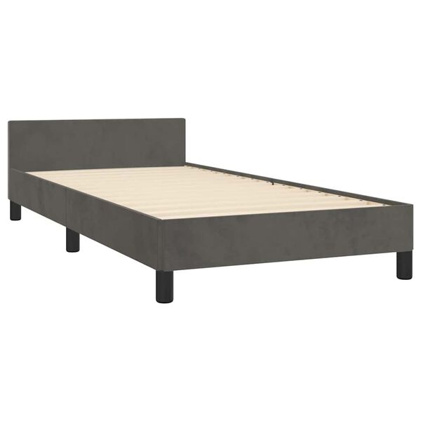 vidaXL Cadre de lit sans matelas gris fonc&eacute; 90x200 cm velours