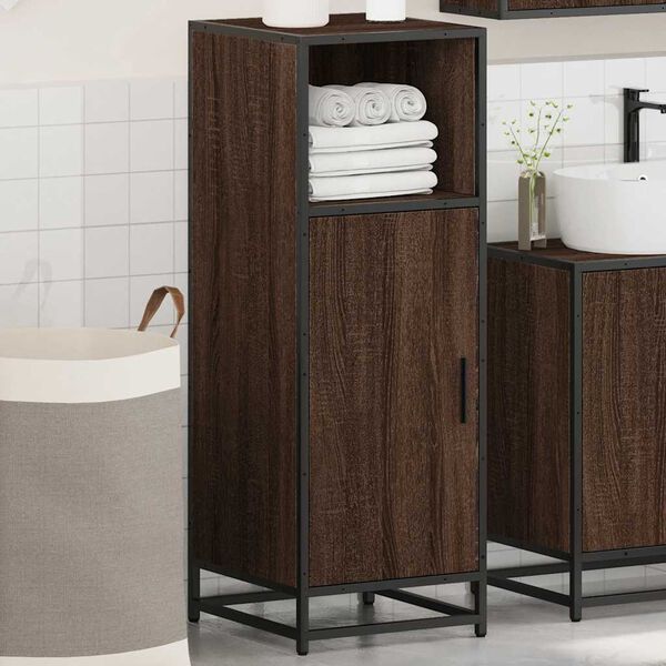 vidaXL Armoire de bain ch&ecirc;ne marron 35x37,5x100 cm bois d'ing&eacute;nierie