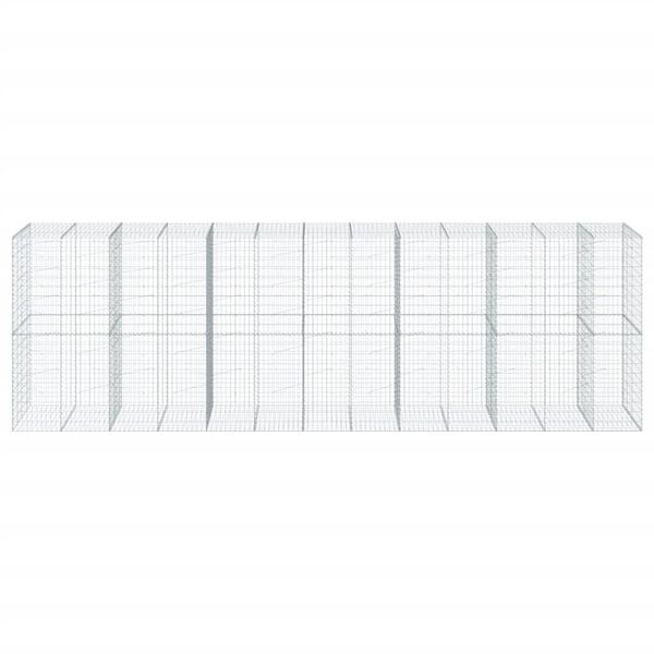 vidaXL Panier gabion avec couvercle 650x100x200 cm fer galvanisé
