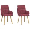 vidaXL Chaises de salle &agrave; manger 2 pcs Tissu Bordeaux 60 x 56 x 96 cm