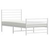 vidaXL Cadre de lit m&eacute;tal sans matelas avec pied de lit blanc 80x200cm