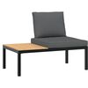 vidaXL Salon de jardin 2 pcs avec coussins noir aluminium