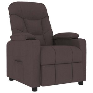 vidaXL Fauteuil de massage Marron fonc&eacute; Tissu