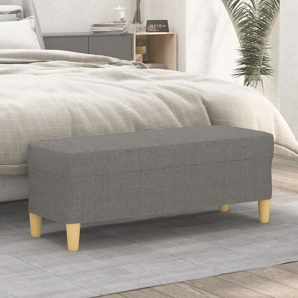 vidaXL Banc Gris foncé 100x35x41 cm Tissu