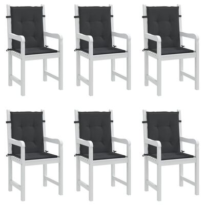 vidaXL Coussins de chaise de jardin 6 pcs Noir 100x50x3 cm