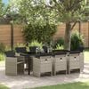 vidaXL Ensemble de salle &agrave; manger pour jardin 9 pcs Gris clair